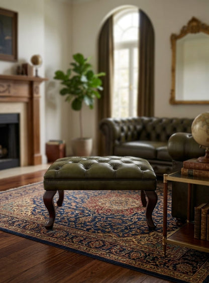 Regal Chester Leather Ottoman Stool