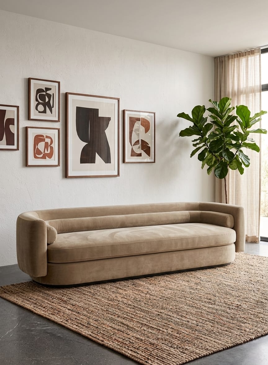 Luna Curved Three Seater Sofa Set
