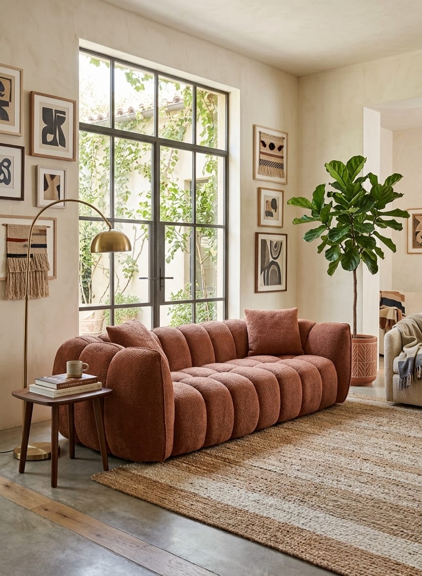 Siena Boucle Three Seater Sofa Set
