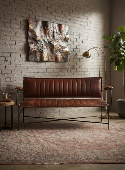 Hudson Leather Bench Sofa