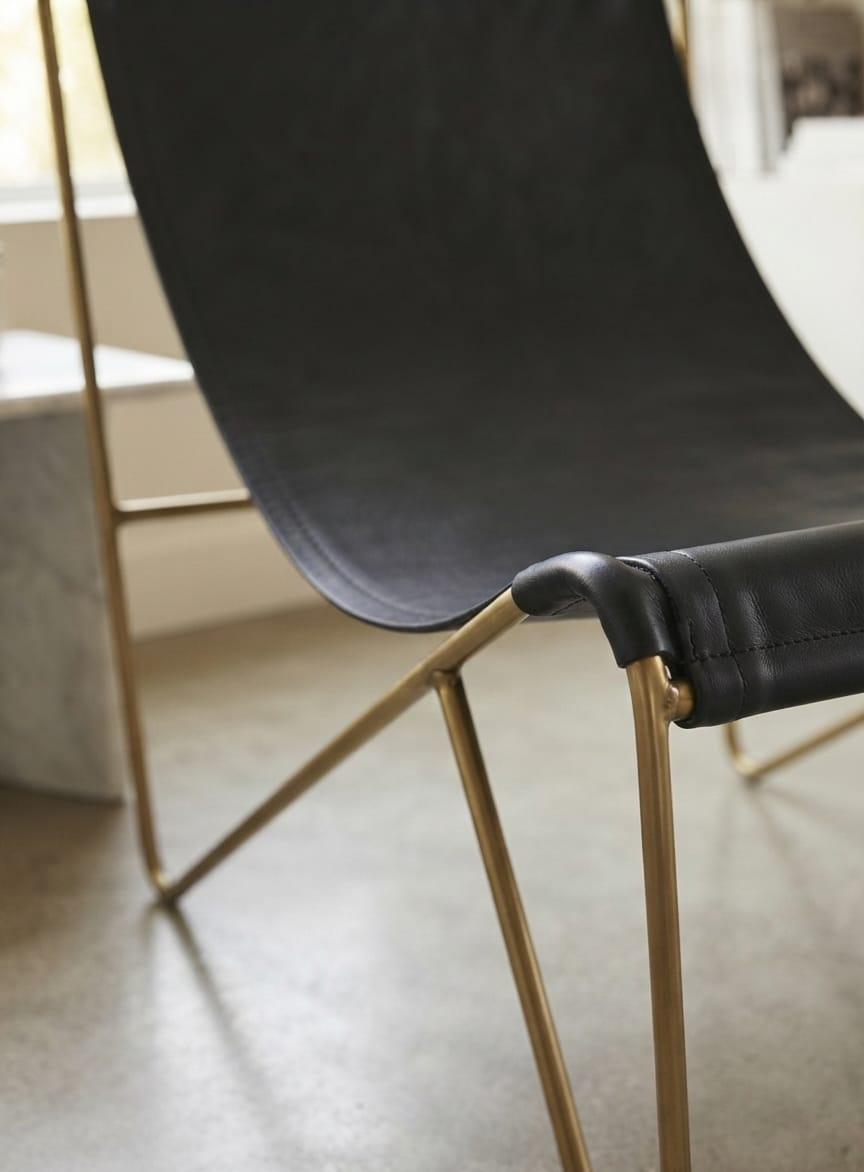 Monaco Leather Lounge Sling Chair