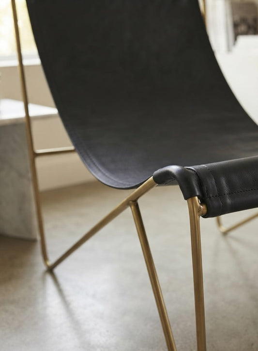 Monaco Leather Lounge Sling Chair