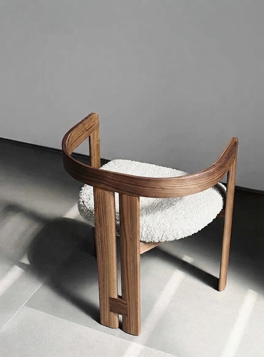 Walden Curved Wooden Accent Dining Chair