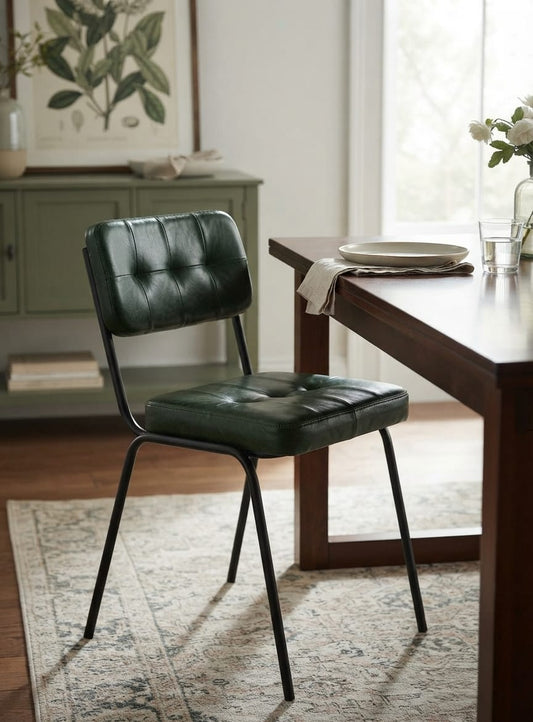 Verde Tuft Leather Dining Chair