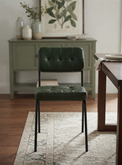 Verde Tuft Leather Dining Chair
