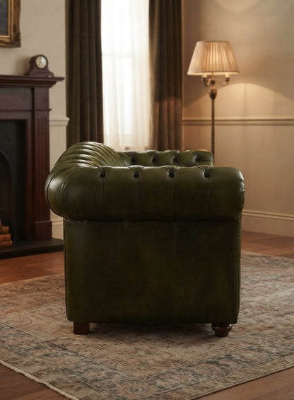 Kingsford Chesterfield Leather Sofa Set