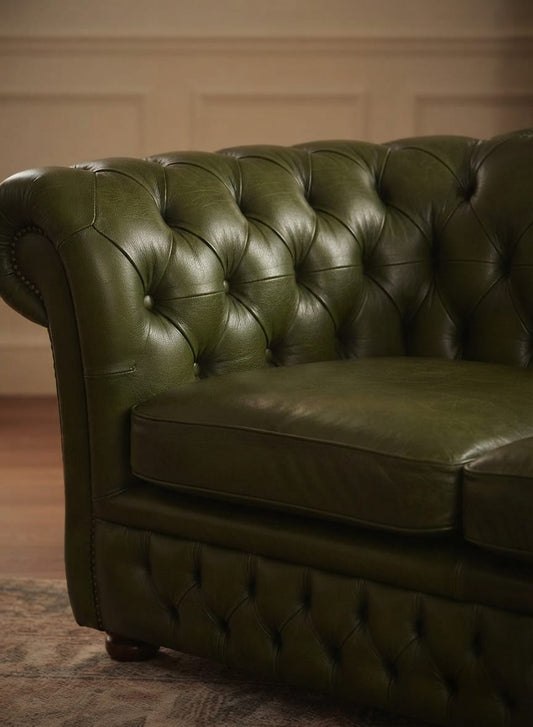Kingsford Chesterfield Leather Sofa Set