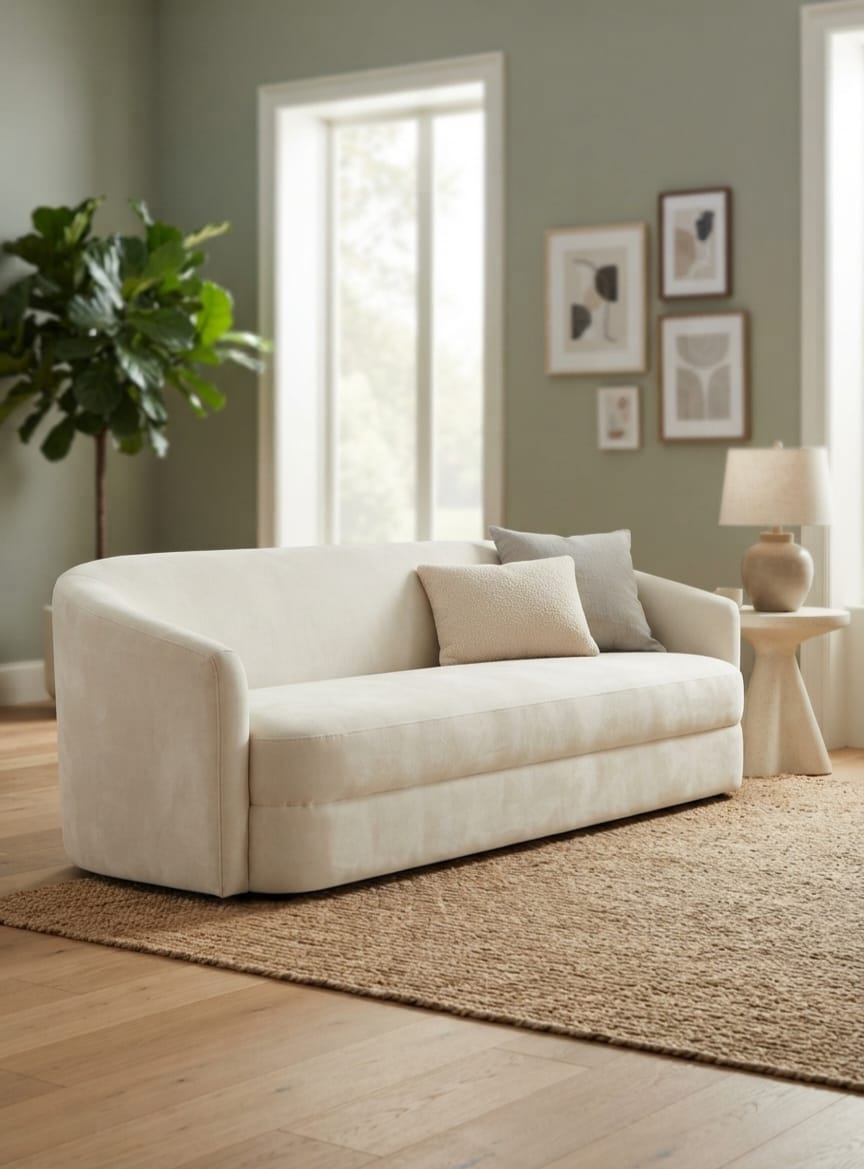 Lunelle Curved Three Seater Sofa