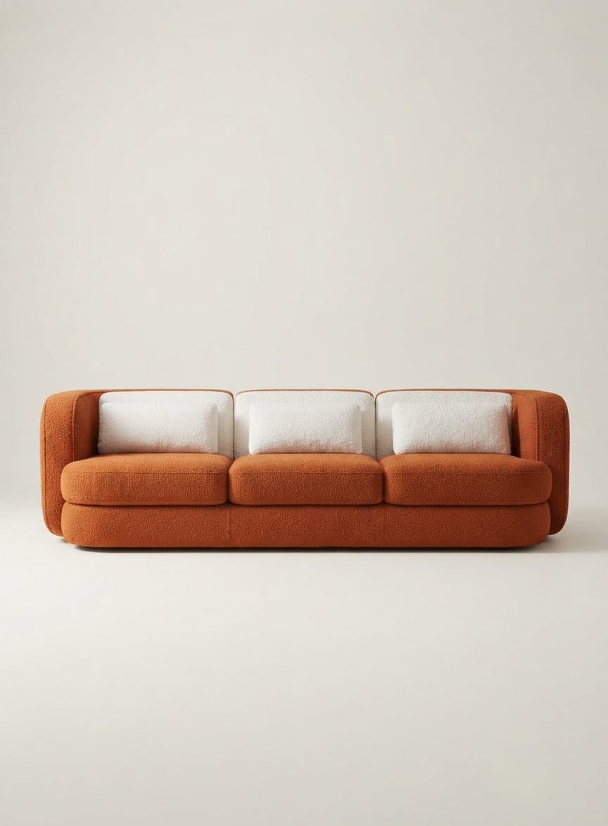 Solstice Bouclé Three Seater Sofa