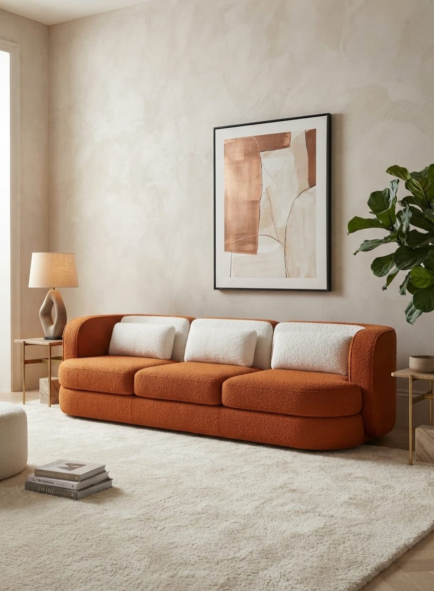 Solstice Bouclé Three Seater Sofa
