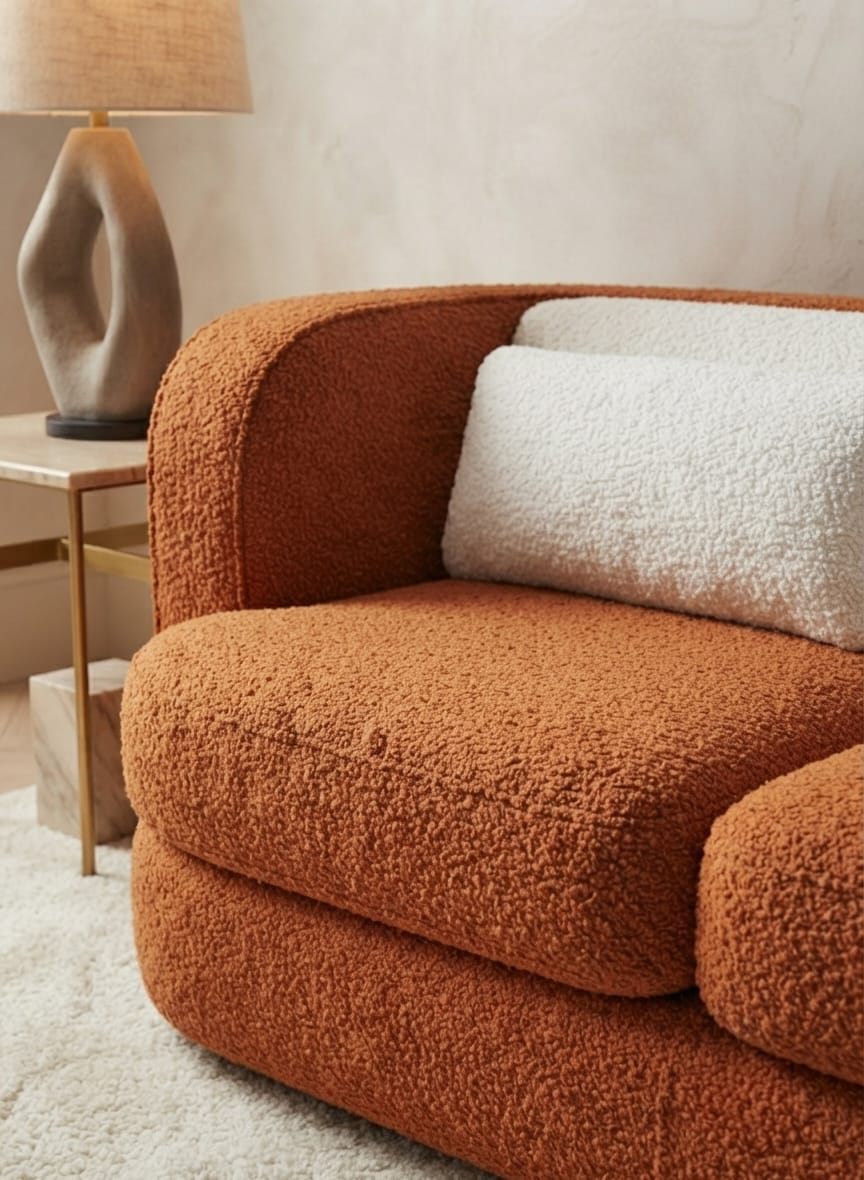 Solstice Bouclé Three Seater Sofa