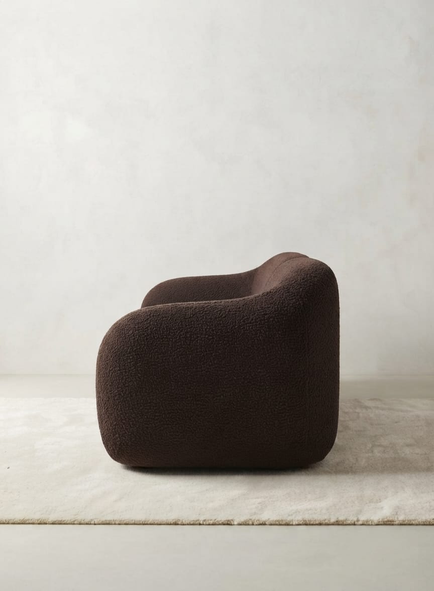 Noir Bouclé Three Seater Sofa