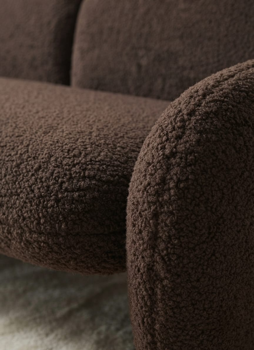 Noir Bouclé Three Seater Sofa