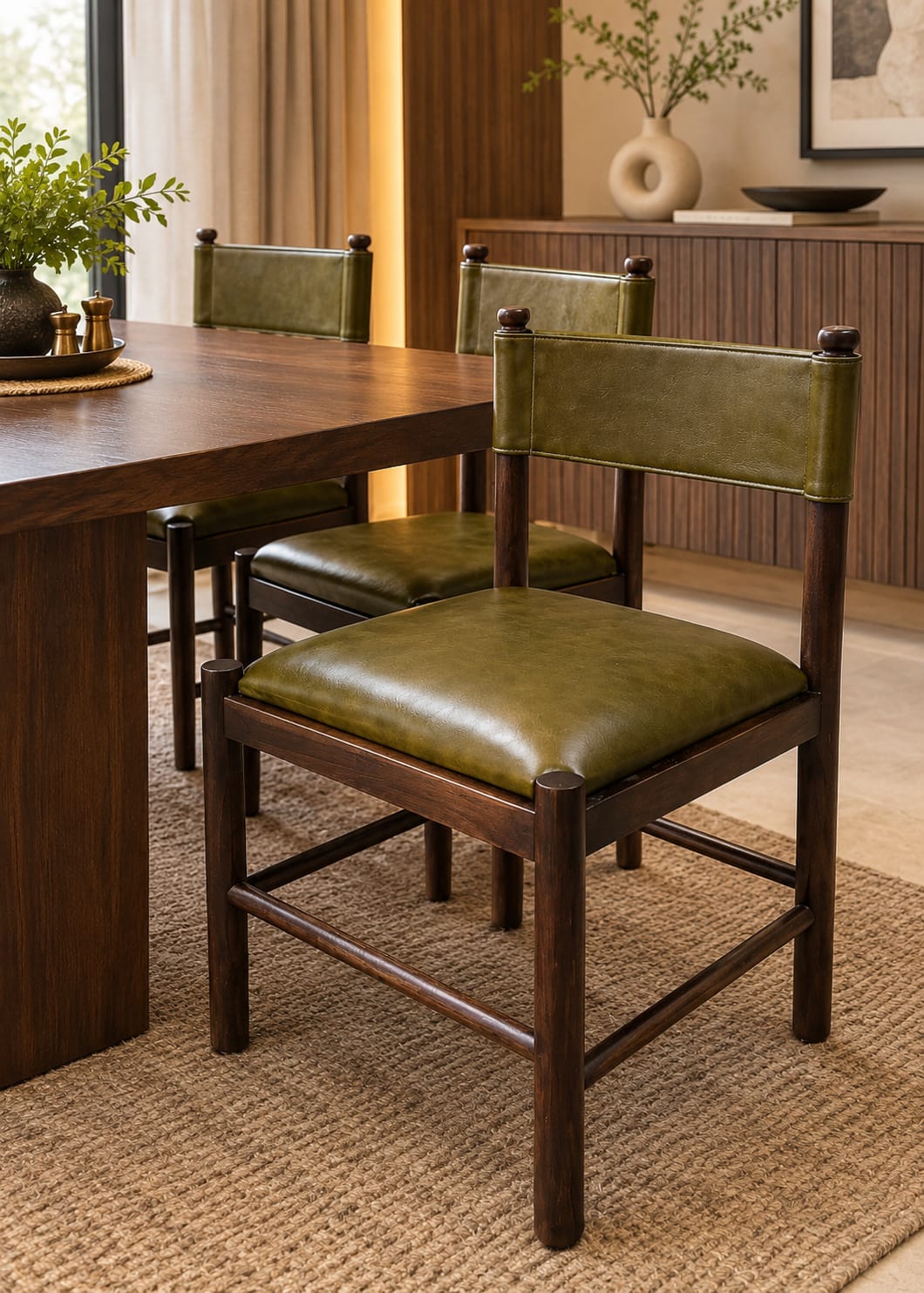 Arden Olive Luxury Wooden Dining Chair