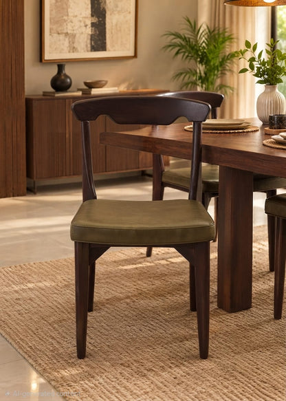Vanguard Wood and Leather Dining Chair