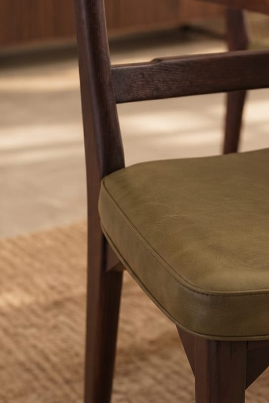 Vanguard Wood and Leather Dining Chair