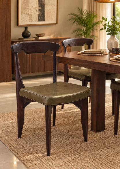 Vanguard Wood and Leather Dining Chair