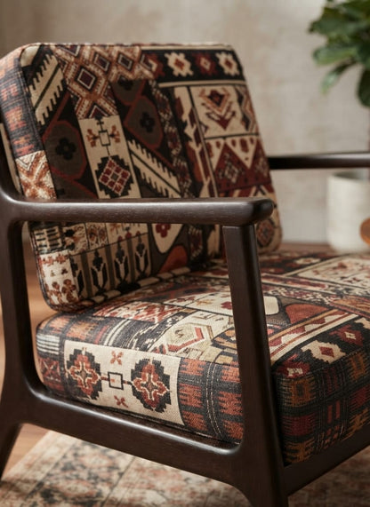 Bohemian Heritage Solid Wood Lounge Armchair
