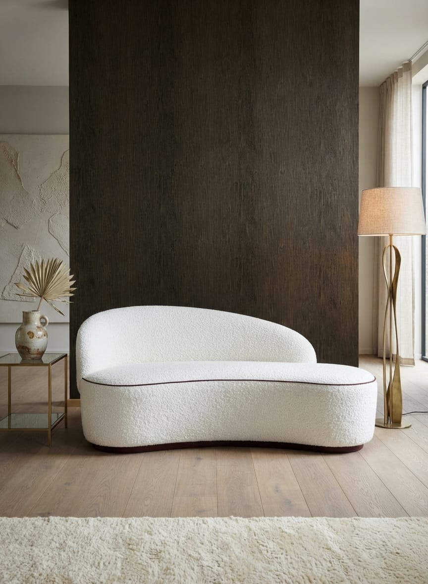 Solstice Modern Bouclé Curved 2 Seater Sofa