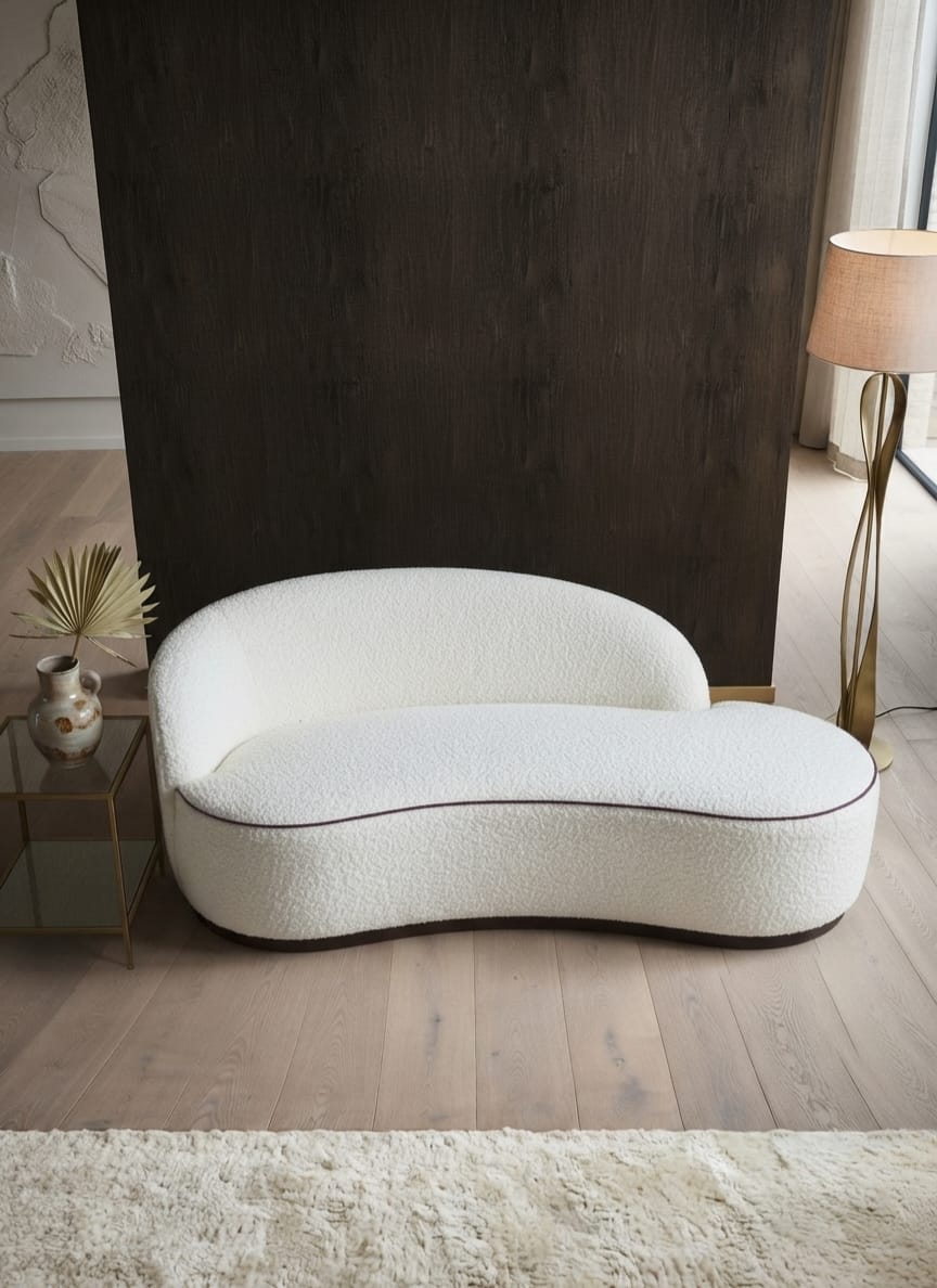 Solstice Modern Bouclé Curved 2 Seater Sofa