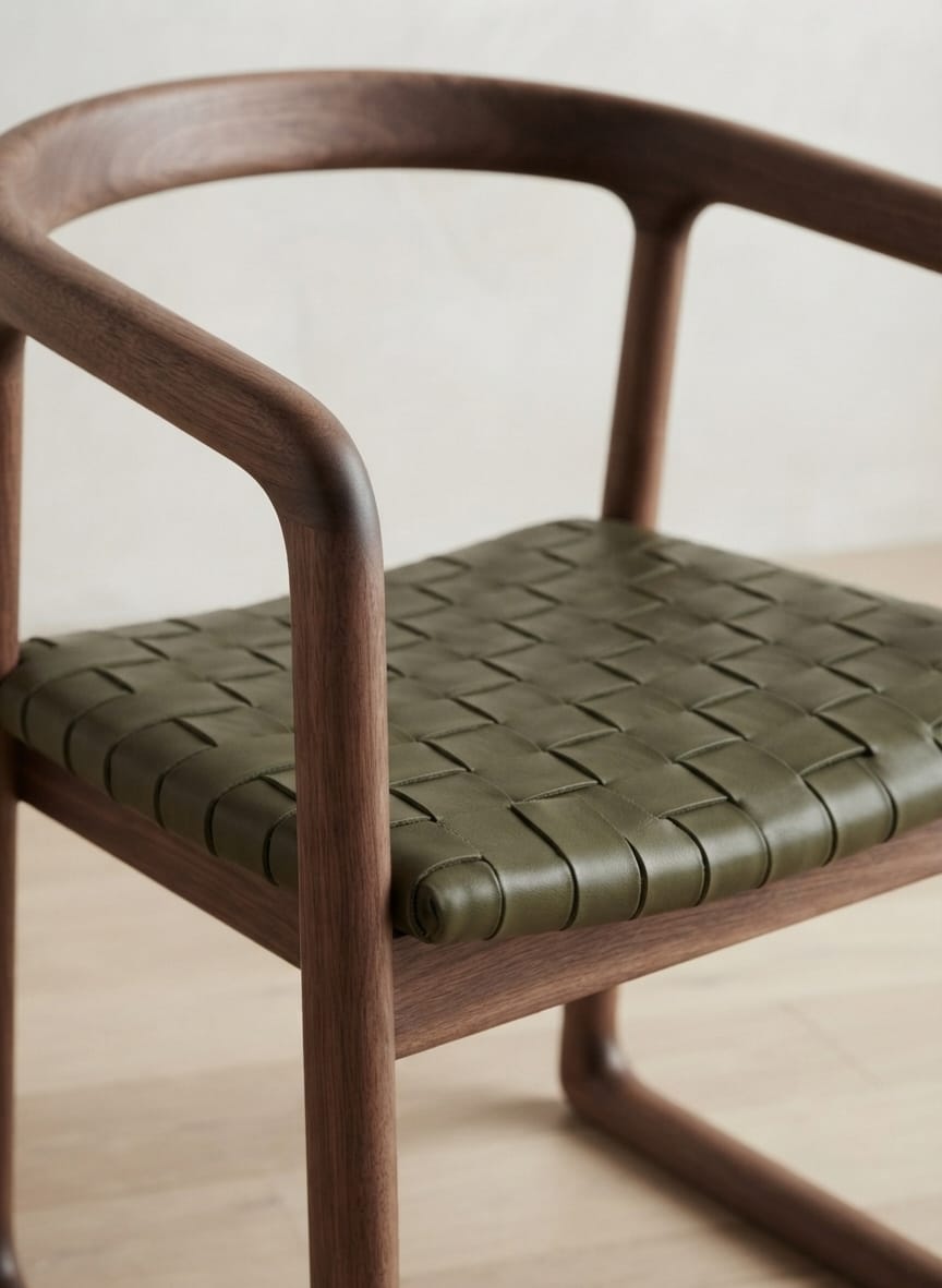 The Kanso Leather-Weave Dining Chair