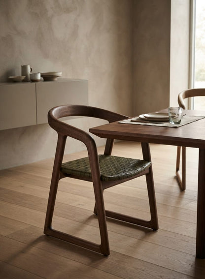 The Kanso Leather-Weave Dining Chair