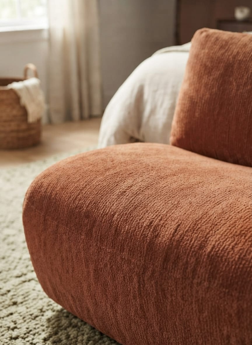 Cinnamon Boucle Modern Lounge Chair