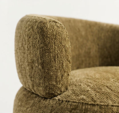 The Olive Chenille Swivel Barrel Chair