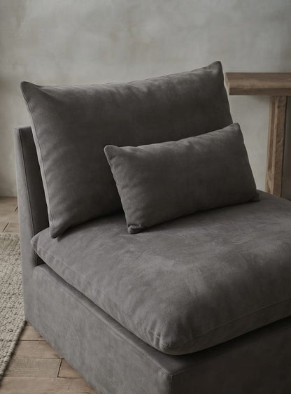 Ash Velvet Cube Lounge Sofa
