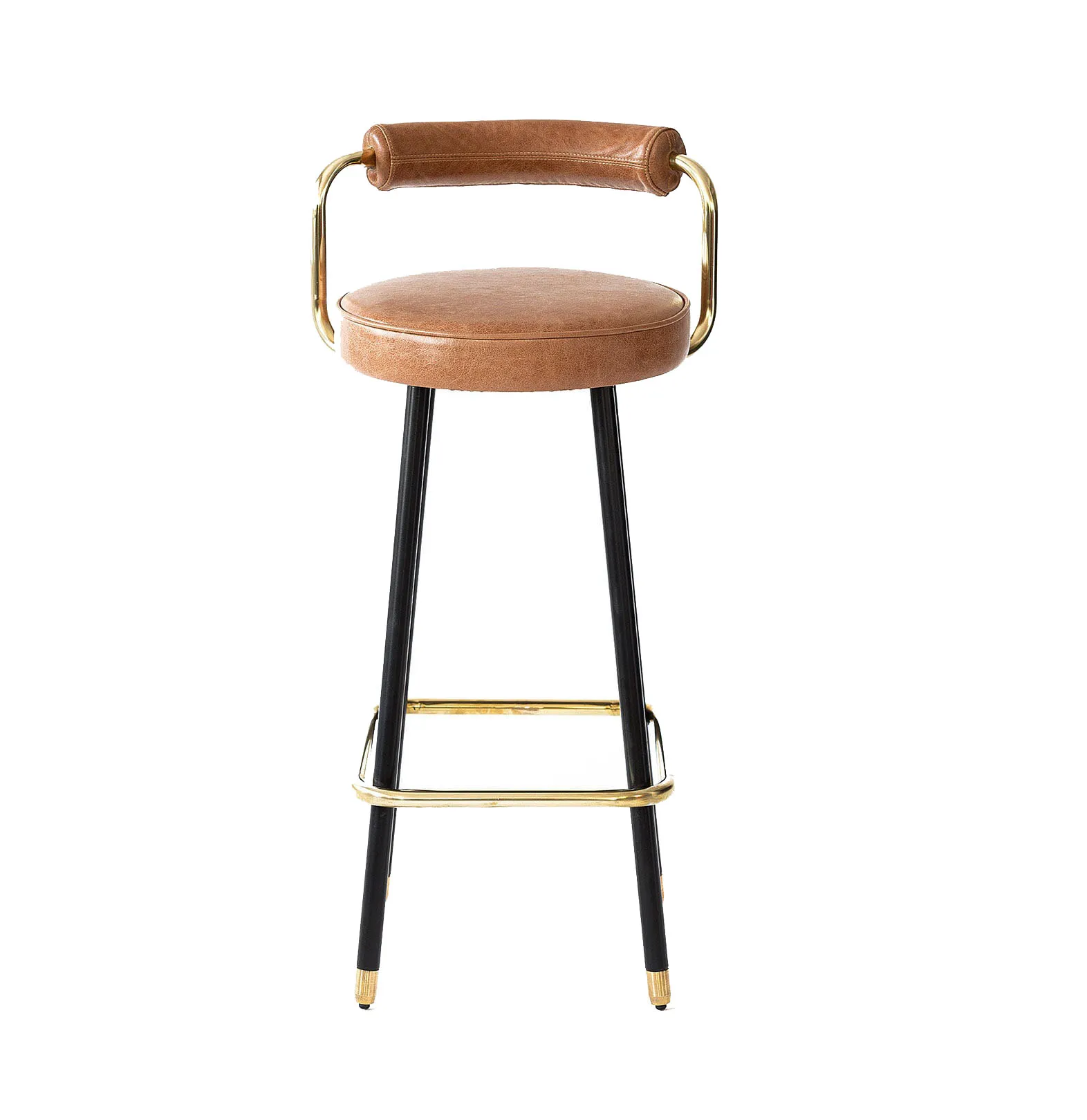Iron and Leather Bar Chair