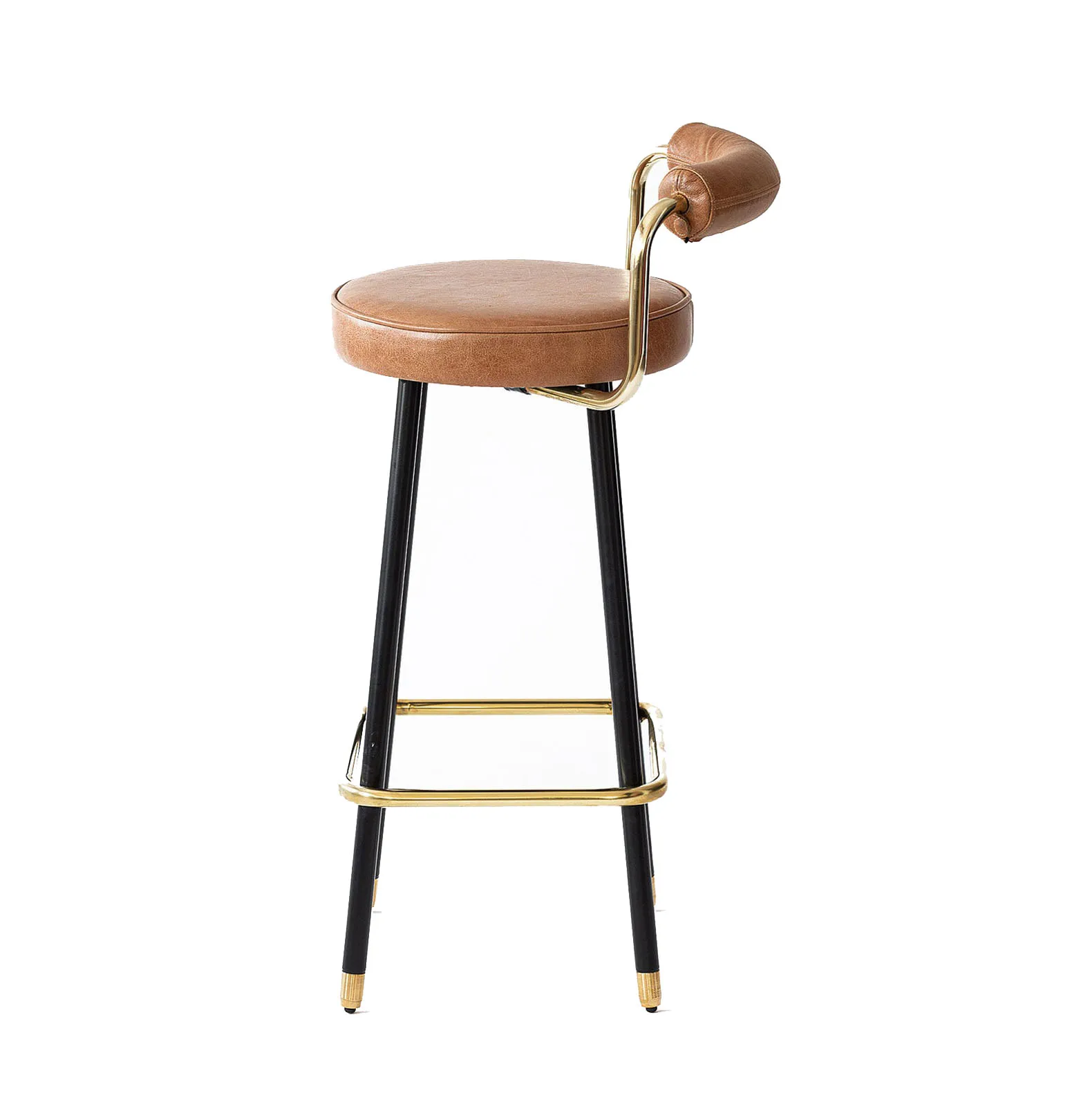 Iron and Leather Bar Chair
