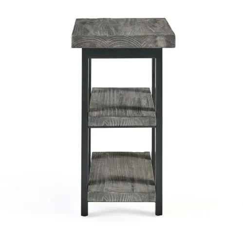 End Table, Wood Metal, Slate Gray        