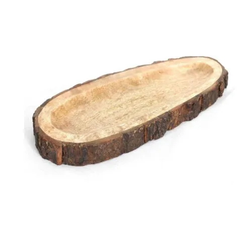 Platter with bark wood edges